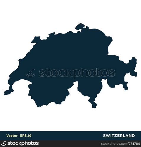 Switzerland - Europe Countries Map Vector Icon Template Illustration Design. Vector EPS 10.