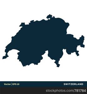 Switzerland - Europe Countries Map Vector Icon Template Illustration Design. Vector EPS 10.