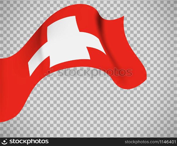 Switzerland flag icon on transparent background. Vector illustration. Switzerland flag on transparent background