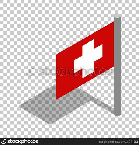 Switzerland flag isometric icon 3d on a transparent background vector illustration. Switzerland flag isometric icon
