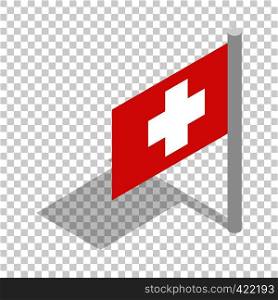 Switzerland flag isometric icon 3d on a transparent background vector illustration. Switzerland flag isometric icon