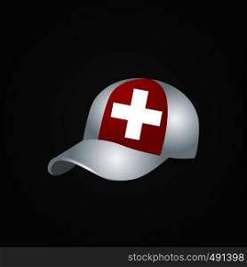 Switzerland Flag on Cap. Vector EPS10 Abstract Template background