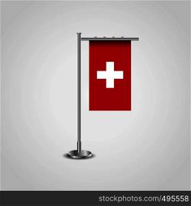 Switzerland Flag Pole. Vector EPS10 Abstract Template background