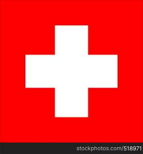 Switzerland flag vector icon close up background. Switzerland flag vector icon