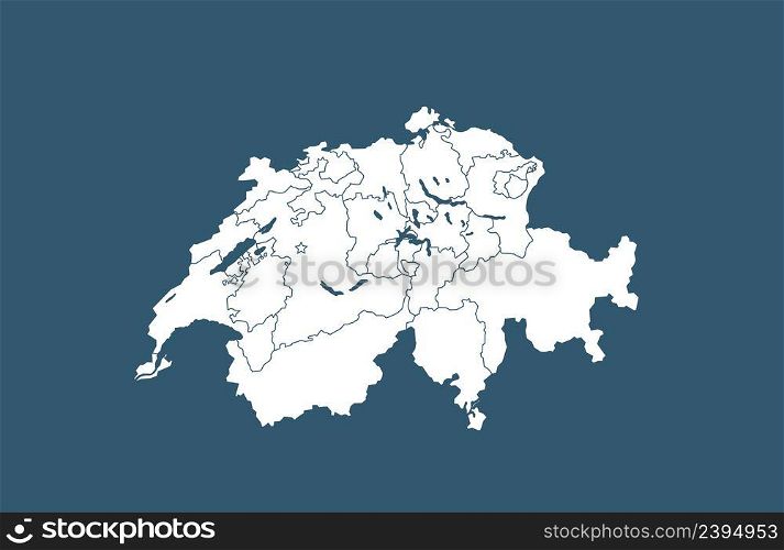 Switzerland map outline vector illustration. Stock HD vector. Switzerland map outline vector illustration. Stock vector