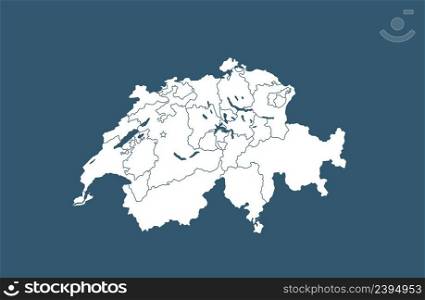 Switzerland map outline vector illustration. Stock HD vector. Switzerland map outline vector illustration. Stock vector
