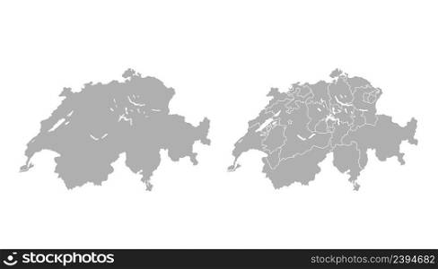 Switzerland map set outline vector illustration. Stock HD vector. Switzerland map set outline vector illustration. Stock vector