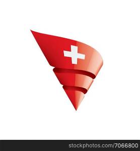 Switzerland national flag, vector illustration on a white background. Switzerland flag, vector illustration on a white background