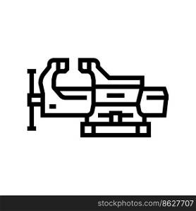 swivel base bench vice line icon vector. swivel base bench vice sign. isolated contour symbol black illustration. swivel base bench vice line icon vector illustration