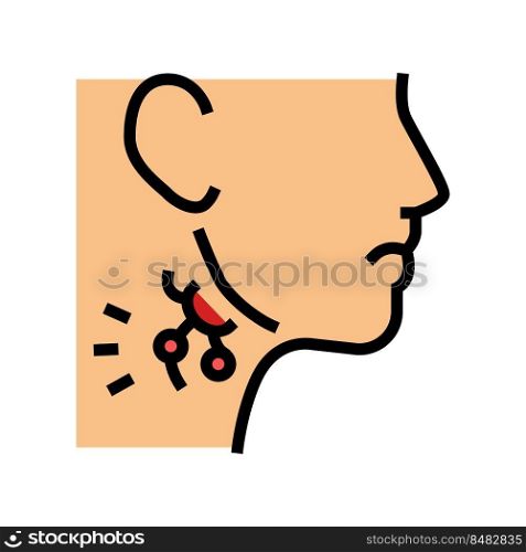 swollen lymph glands hiv symptom color icon vector. swollen lymph glands hiv symptom sign. isolated symbol illustration. swollen lymph glands hiv symptom color icon vector illustration