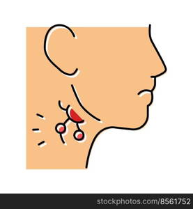 swollen lymph glands hiv symptom color icon vector. swollen lymph glands hiv symptom sign. isolated symbol illustration. swollen lymph glands hiv symptom color icon vector illustration