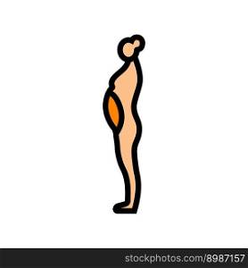 swollen stomach body type color icon vector. swollen stomach body type sign. isolated symbol illustration. swollen stomach body type color icon vector illustration