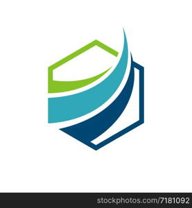 Swoosh Hexagonal Logo Template Illustration Design. Vector EPS 10.