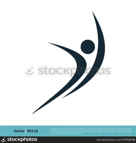 Swoosh Human Shape, Human Figure Icon Vector Logo Template Illustration Design. Vector EPS 10.