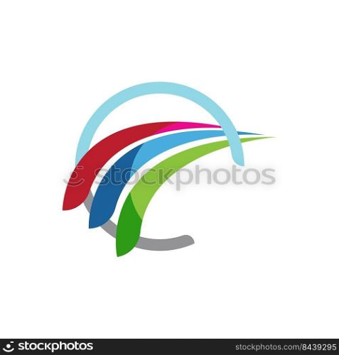 swoosh professional abstract logo vector illustration design