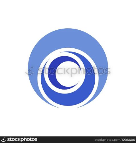 Swoosh resemble circle shape, flat design logo design element