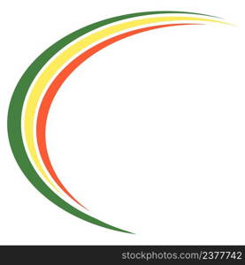 Swoosh wave curve logo, illustration red green yellow color