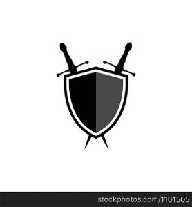 sword and shield logo vector design template