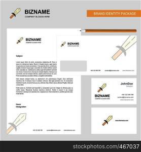 Sword Business Letterhead, Envelope and visiting Card Design vector template