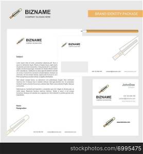 Sword Business Letterhead, Envelope and visiting Card Design vector template
