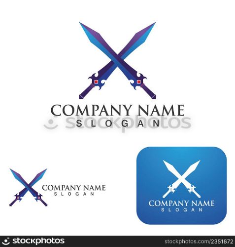 Sword game item vector symbol logo
