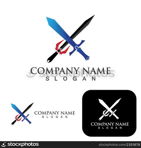 Sword game item vector symbol logo