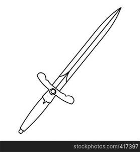 Sword icon. Outline illustration of sword vector icon for web. Sword icon, outline style
