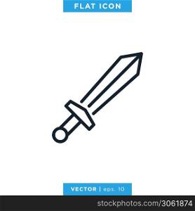 Sword Icon Vector Logo Design Template. Editable Vector eps 10.