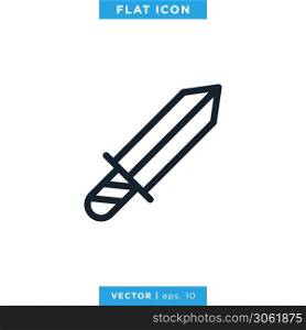 Sword Icon Vector Logo Design Template. Editable Vector eps 10.