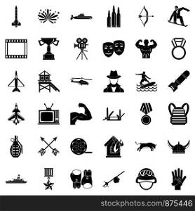 Sword icons set. Simple style of 36 sword vector icons for web isolated on white background. Sword icons set, simple style