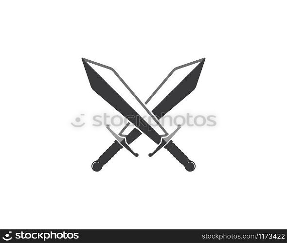 sword logo icon vector illustration design template