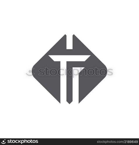 Sword Logo icon with TF letter initial logotype vector