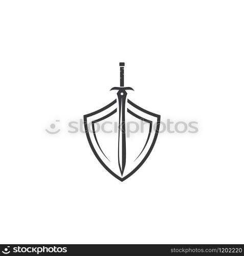 Sword logo vector flat design
