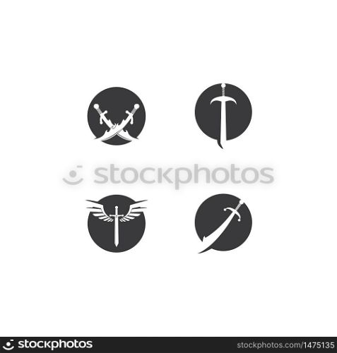 Sword logo vector flat design