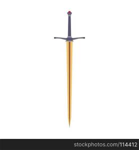 Sword medieval vector icon illustration knight weapon isolated war ancient design. Battle steel old blade