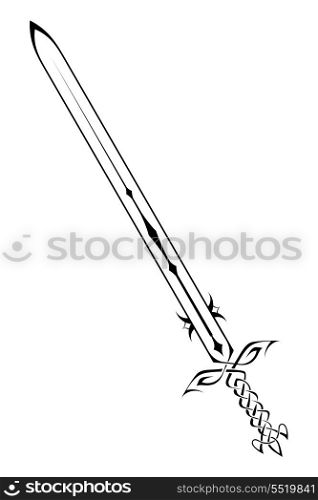 Sword on a white background