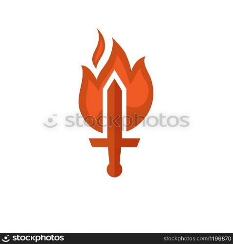 sword on fire vector, Magic weapon of a knight, a sorcerer, a magician. The medieval element of the game. Dangerous hotter the flames