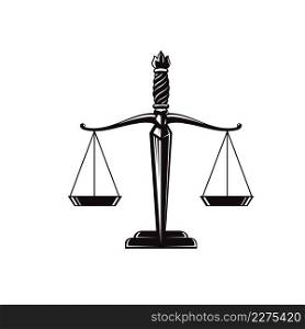 Sword Scales of Justice vector, Justice judgment icon law office attorney vector image