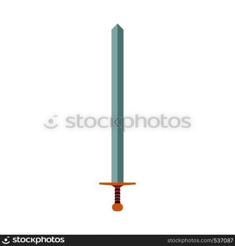 Sword sharp steel medieval knight vector flat icon isolated white