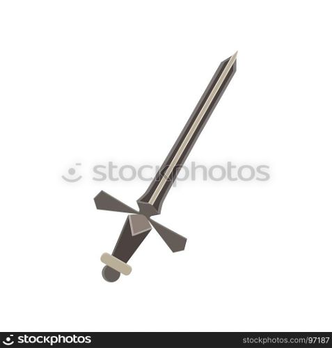 Sword vector icon illustration white weapon medieval isolated ancient antique black dagger game design