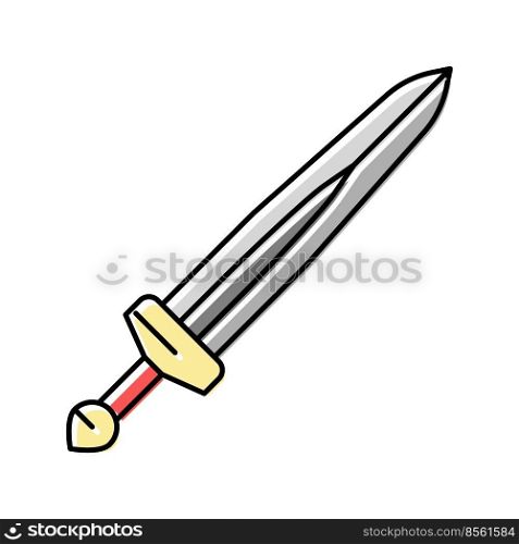 sword viking color icon vector. sword viking sign. isolated symbol illustration. sword viking color icon vector illustration