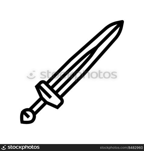 sword viking line icon vector. sword viking sign. isolated contour symbol black illustration. sword viking line icon vector illustration