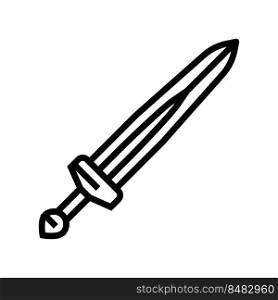 sword viking line icon vector. sword viking sign. isolated contour symbol black illustration. sword viking line icon vector illustration