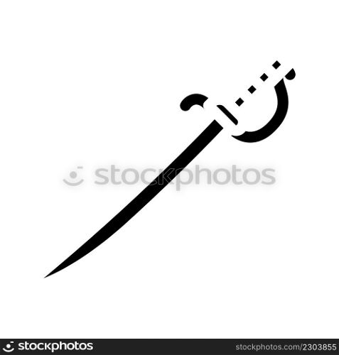 sword weapon glyph icon vector. sword weapon sign. isolated contour symbol black illustration. sword weapon glyph icon vector illustration