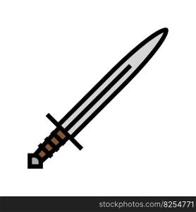 sword weapon war color icon vector. sword weapon war sign. isolated symbol illustration. sword weapon war color icon vector illustration