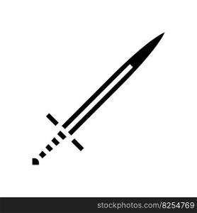 sword weapon war glyph icon vector. sword weapon war sign. isolated symbol illustration. sword weapon war glyph icon vector illustration