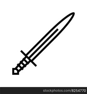 sword weapon war line icon vector. sword weapon war sign. isolated contour symbol black illustration. sword weapon war line icon vector illustration