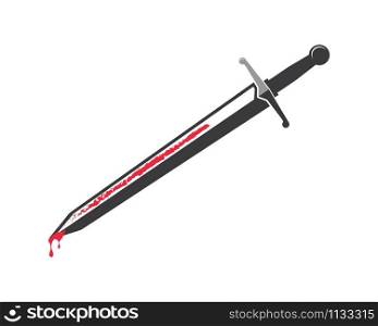 sword with blood vector illustration design template