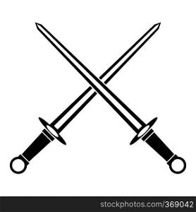 Swords icon in simple style on a white background vector illustration. Swords icon in simple style