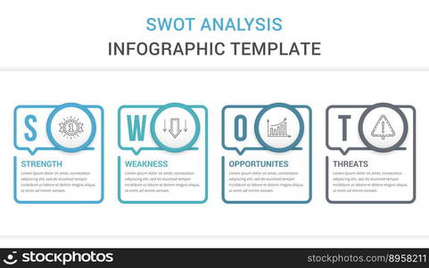 SWOT analysis diagram, infographic template with web, business ...